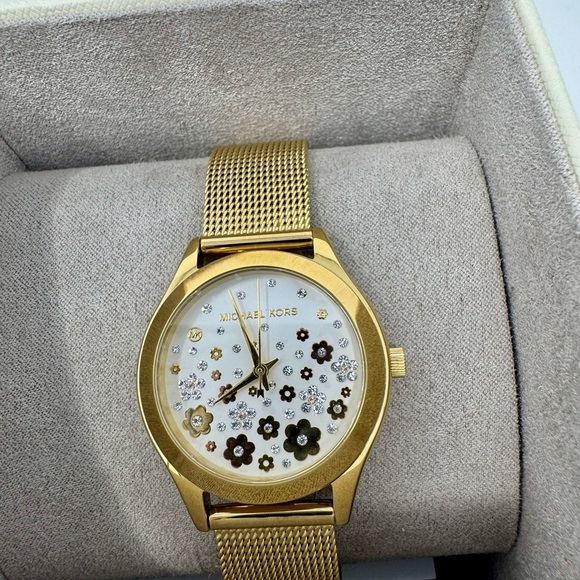 Michael Kors Accessories - Michael Kors Gold Floral Dial Women's Watch